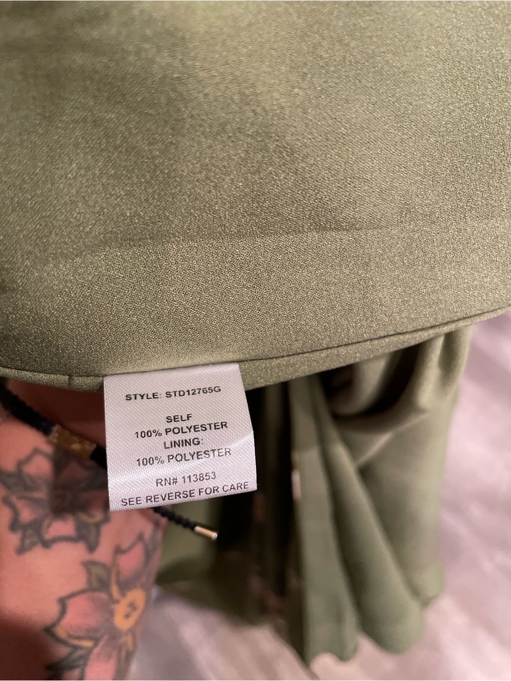 Sugarlips Olive Green Floral Maxi Dress with Pink Blooms - Picture 8 of 8
